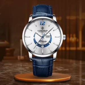 Elegant Moonphase Watch with Luminous Weekday Calendar