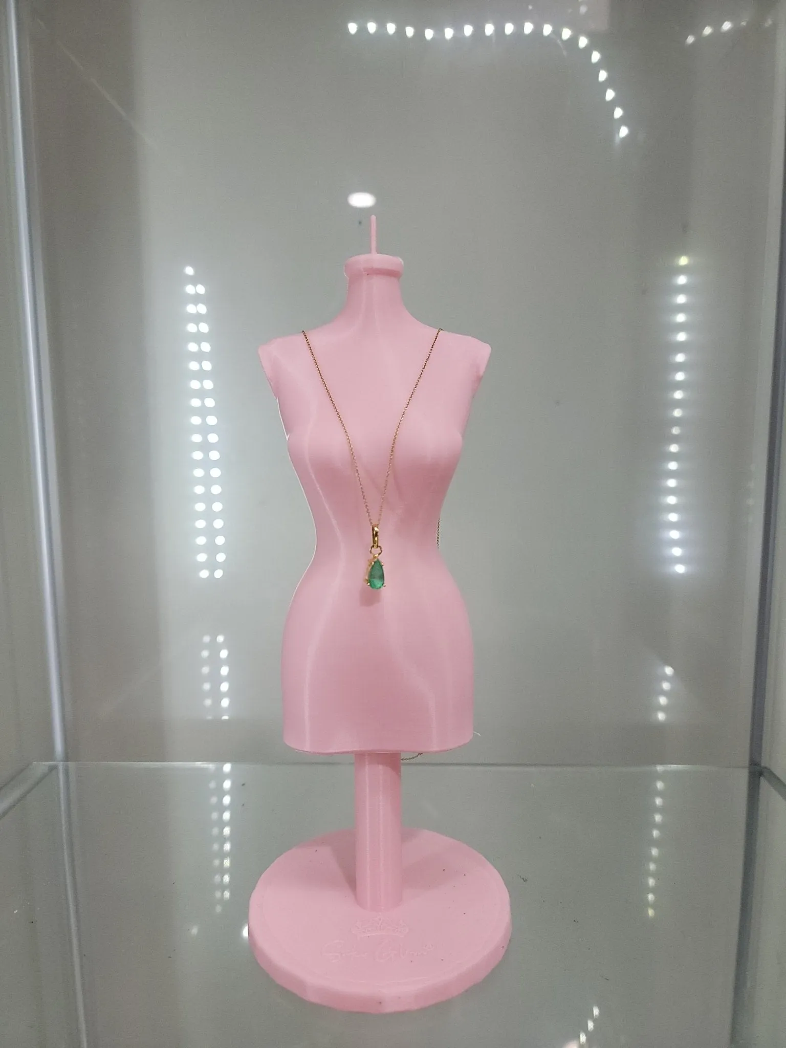 Elegant Pink Mannequin Jewelry Stand - Perfect for Displaying Necklaces & Accessories