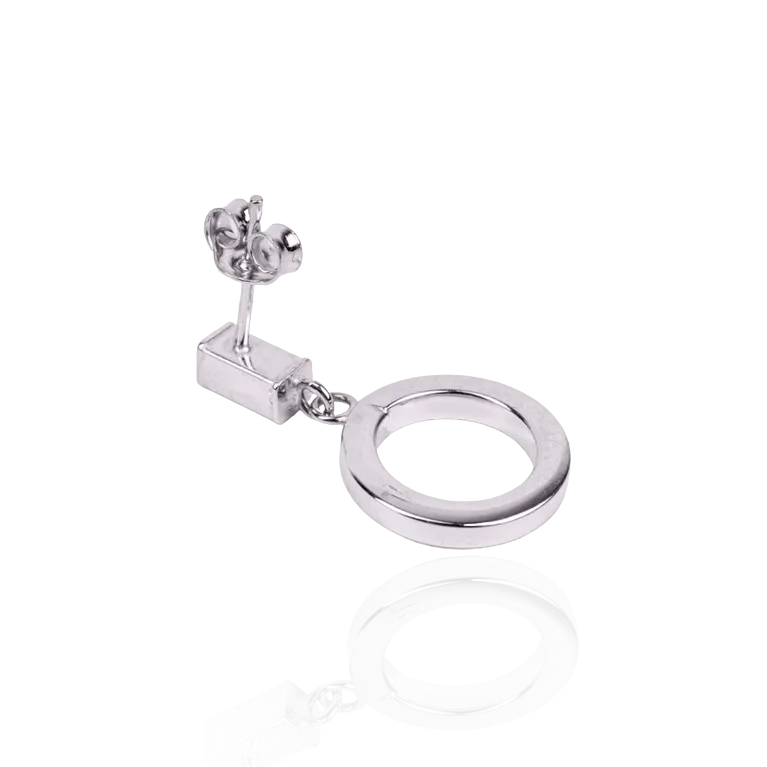 Elegant  White Gold Diamond Cut Earrings