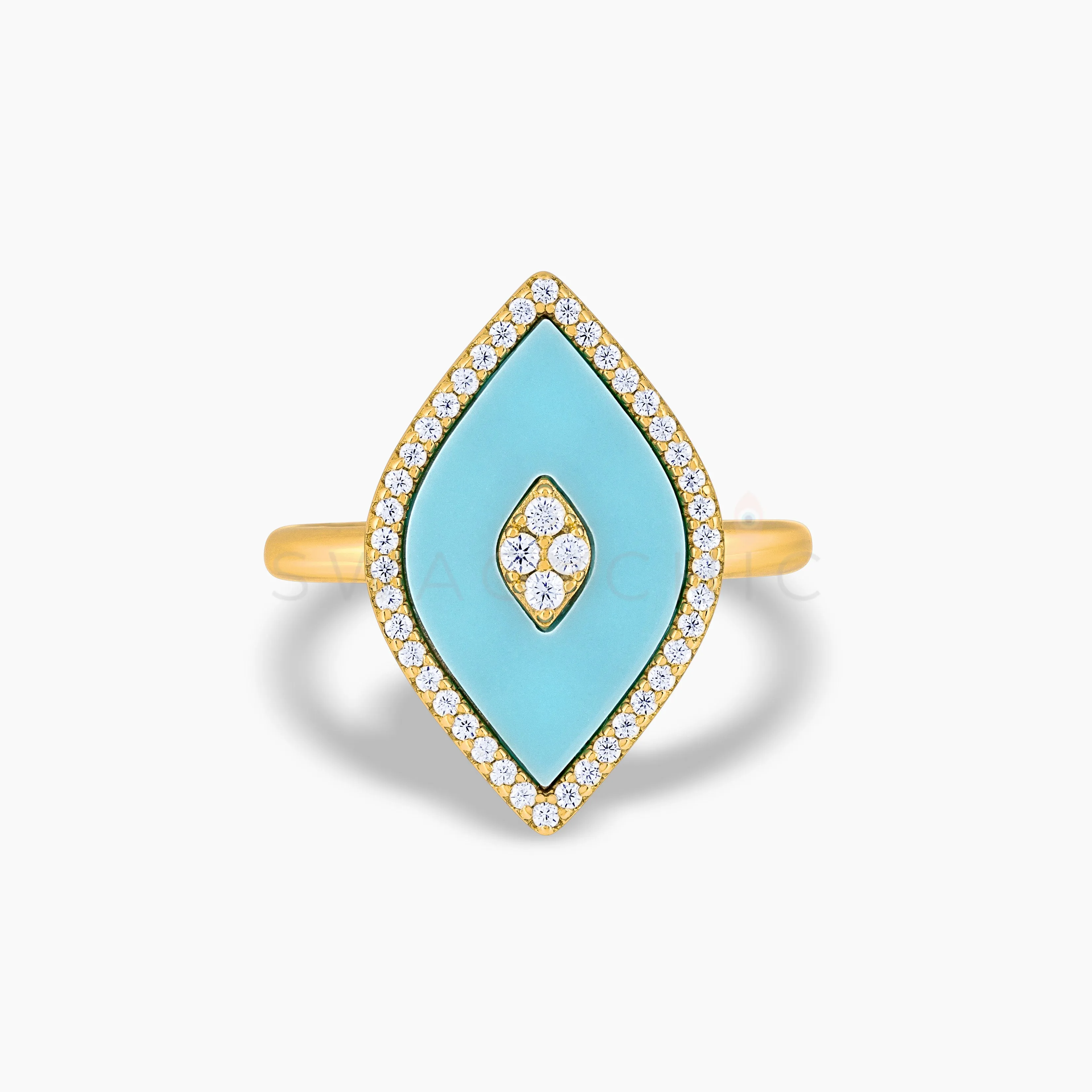 Elevated Eye Turquoise Ring