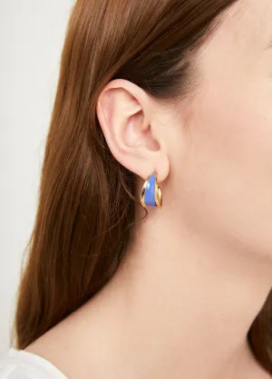 Enamel and steel hoop earrings