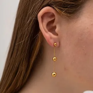 Enchanting Gold Ball Beads Pendant Earrings