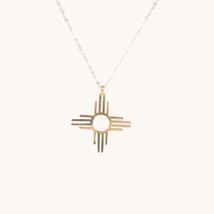 Enchantment: Gold Zia Dangle Pendant