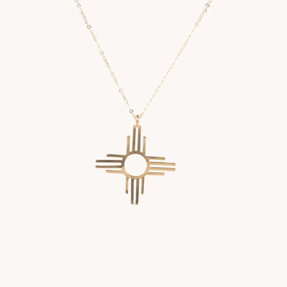 Enchantment: Gold Zia Dangle Pendant