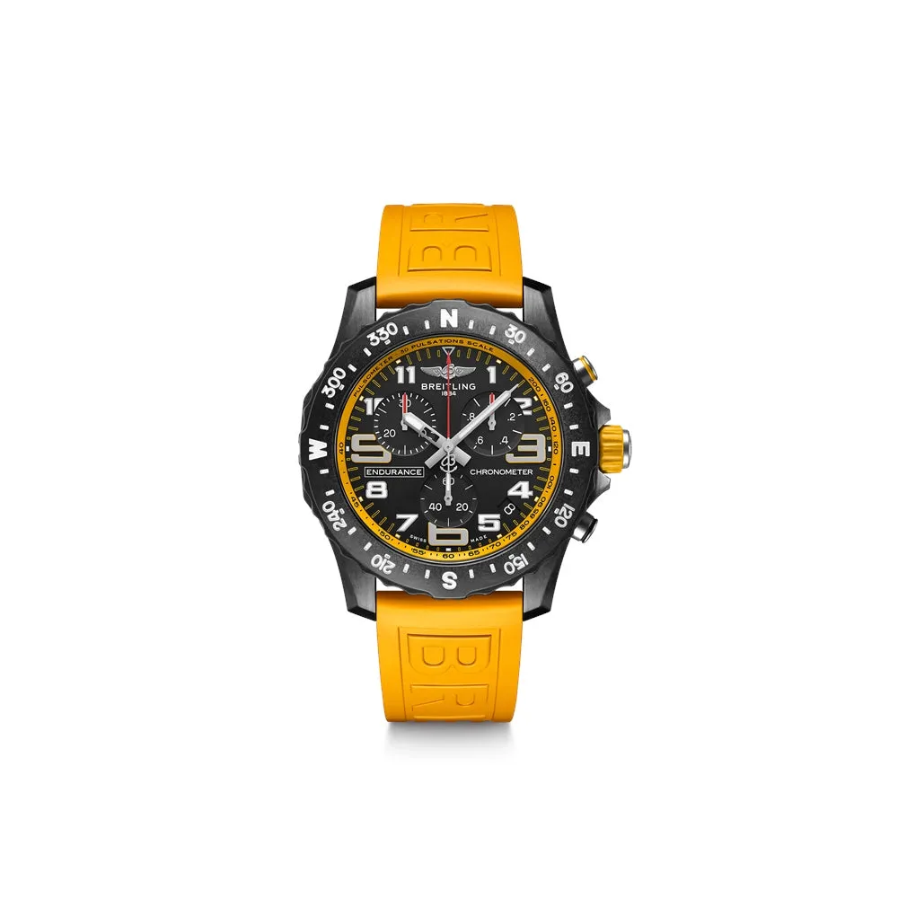 Endurance Pro Chrono B82 Black Breitlight Case Crwn Yellow Rubber DIVER PRO III Strap