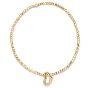 ENewton egirl Classic 2mm Bead Bracelet - Love Gold Charm