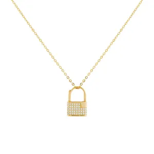 Engravable Double Sided Mini Lock Necklace