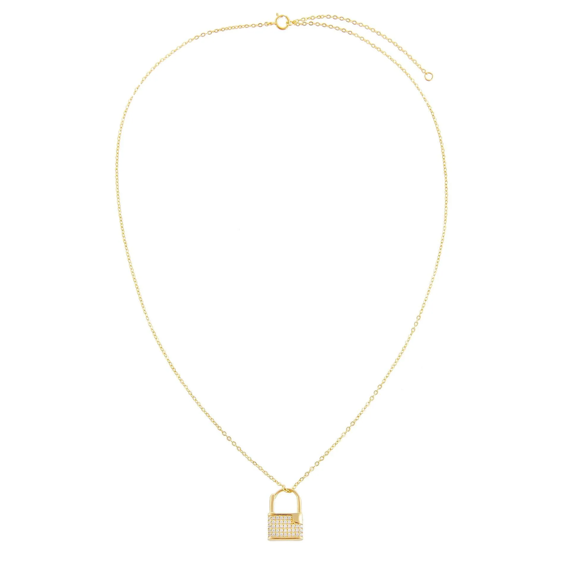 Engravable Double Sided Mini Lock Necklace