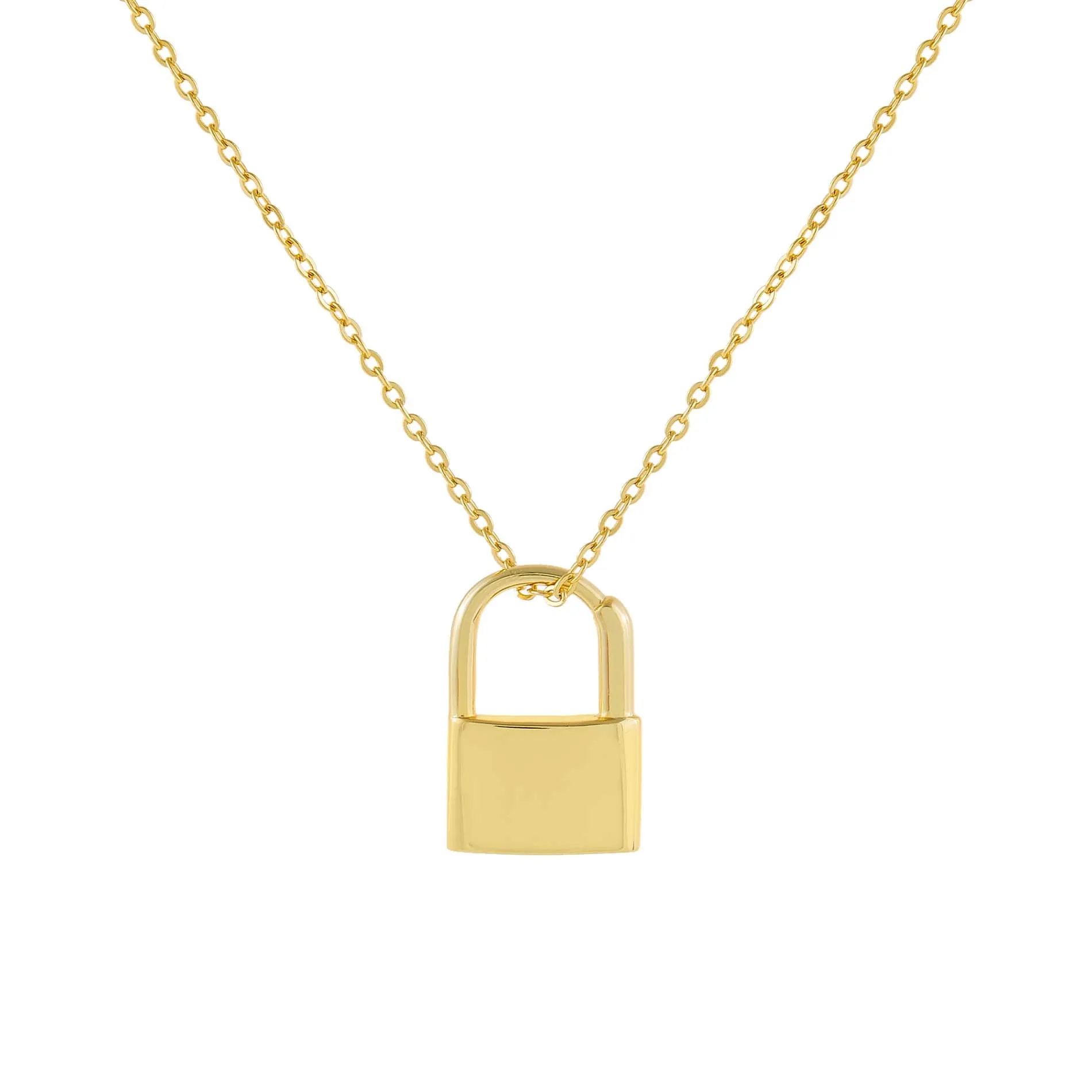 Engravable Double Sided Mini Lock Necklace