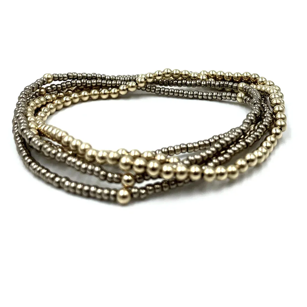 Erin Gray Karma 14K Gold Filled  5 Stack Bracelet