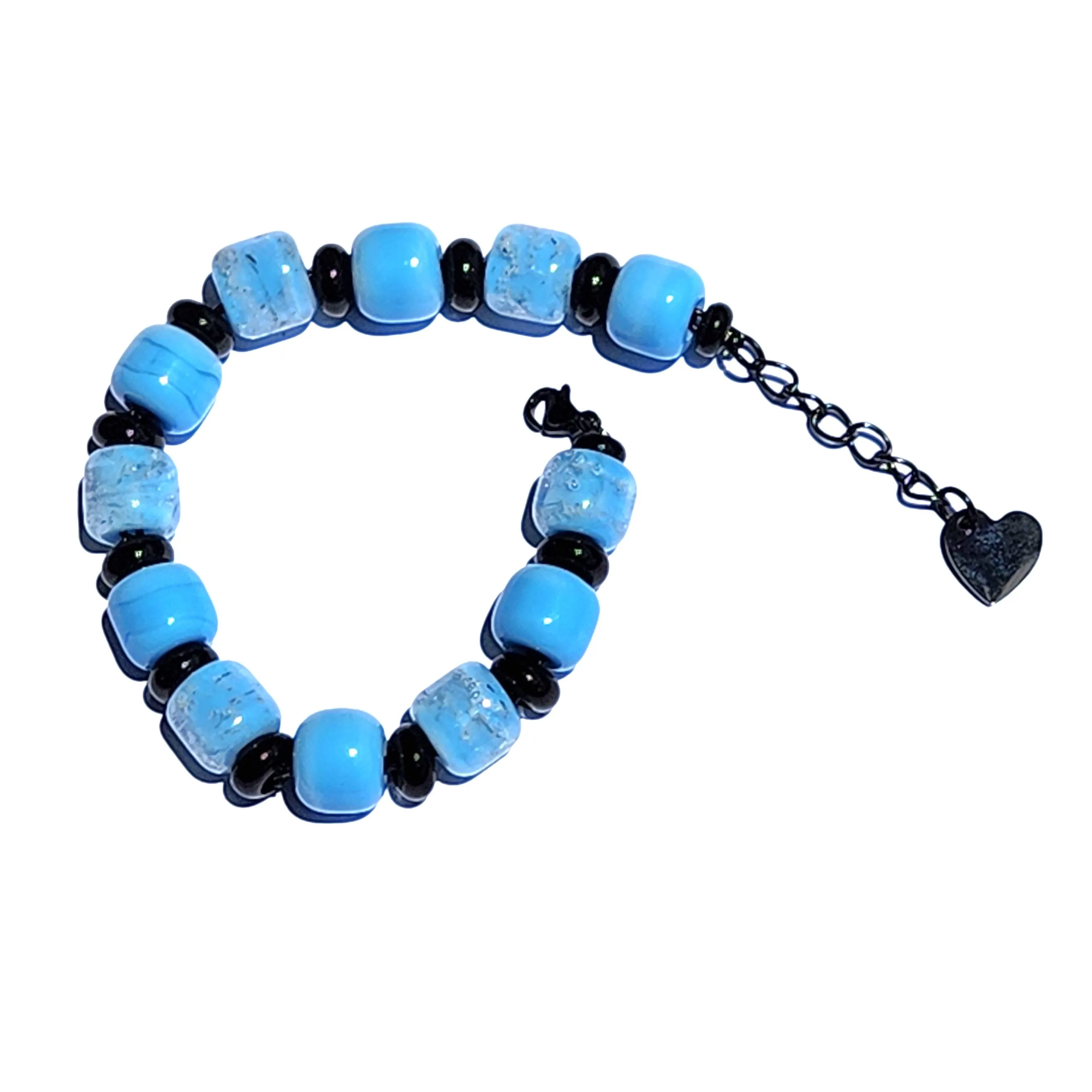 Eternal Cremation Bracelet With Glass Beads in Sky Blue