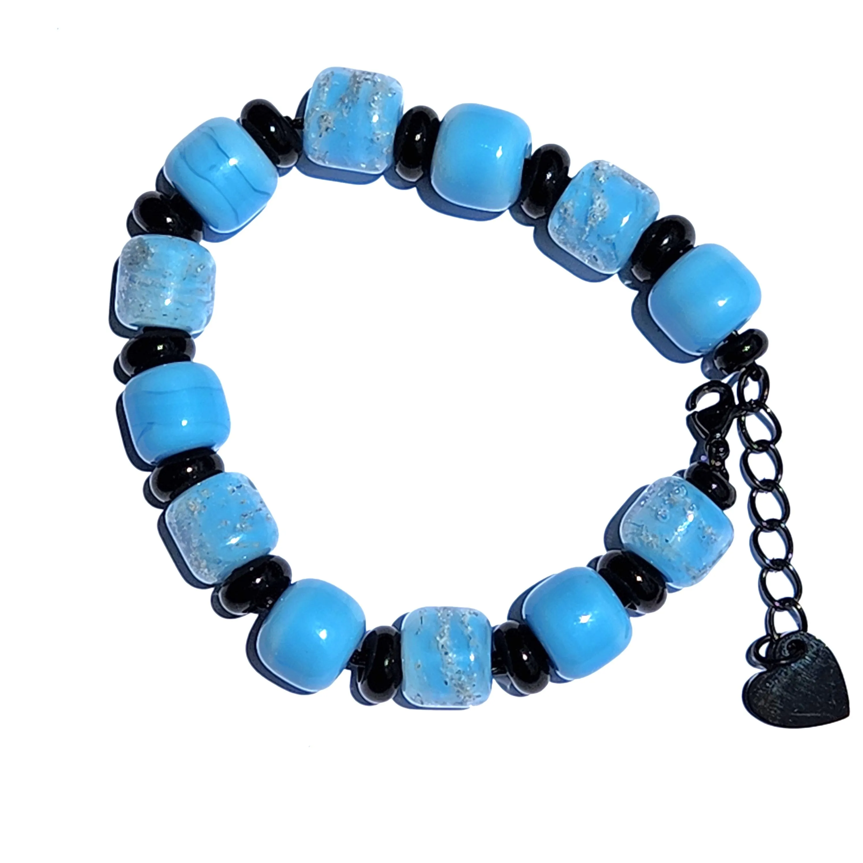 Eternal Cremation Bracelet With Glass Beads in Sky Blue