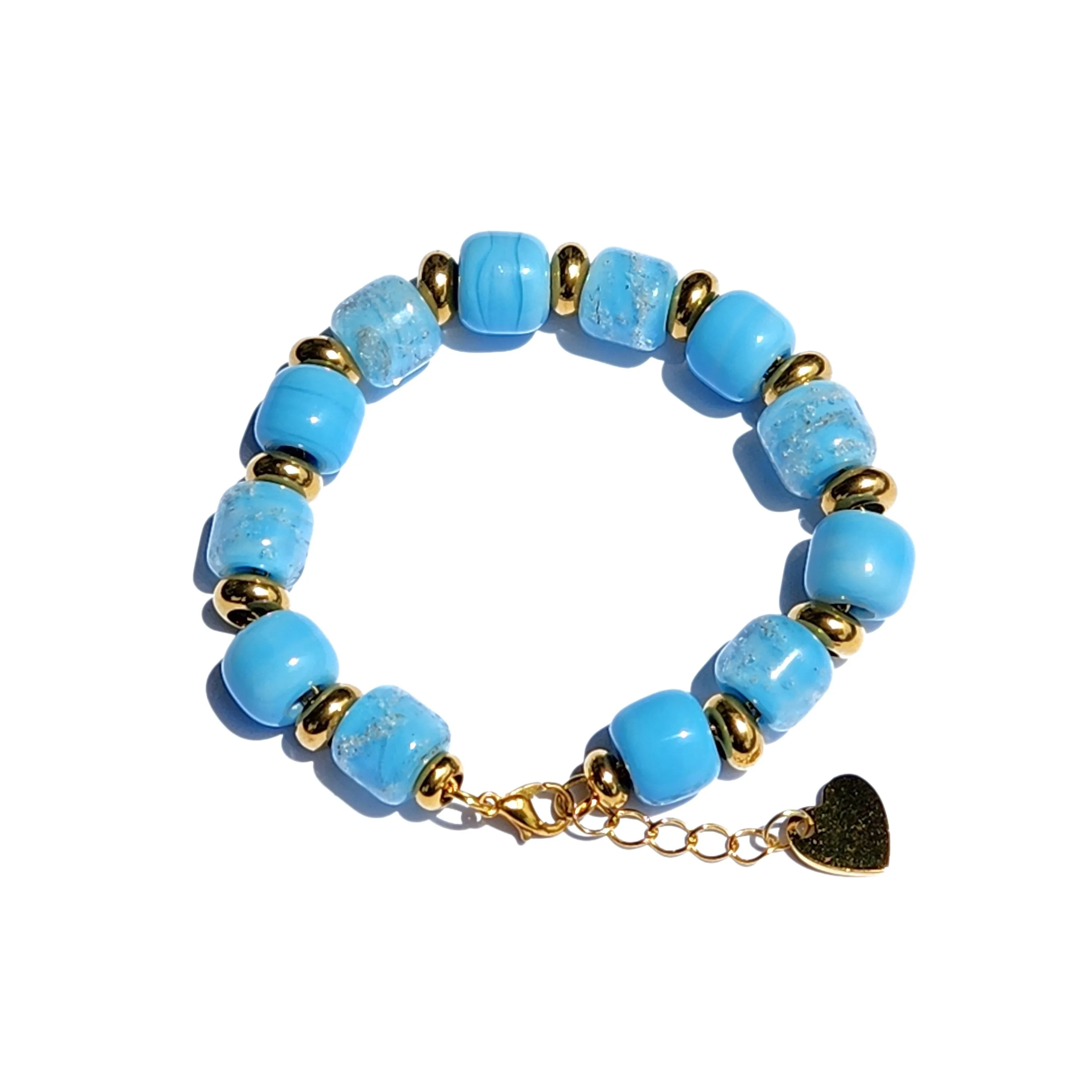 Eternal Cremation Bracelet With Glass Beads in Sky Blue