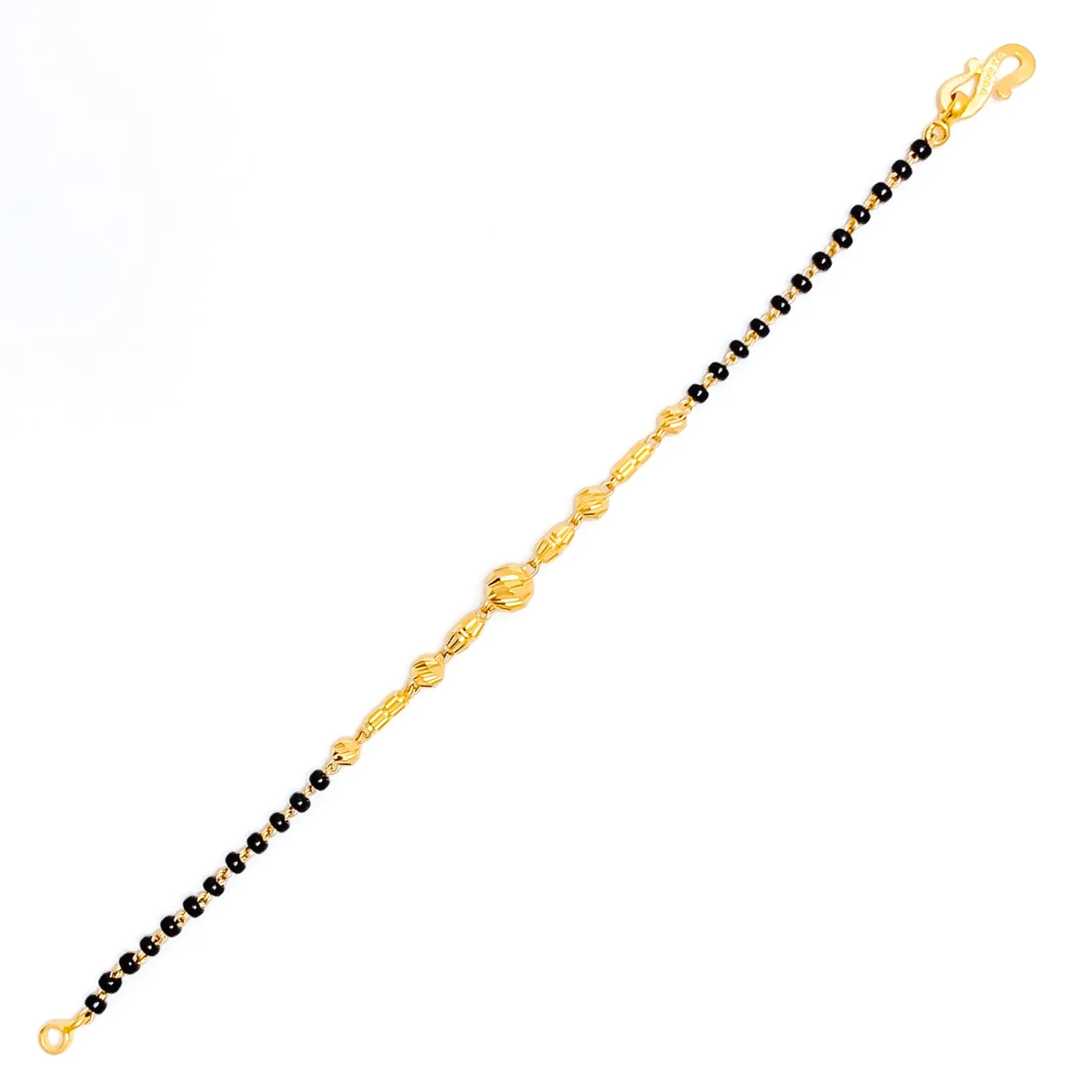 Exquisite Vibrant 22k Gold Black Bead Baby Bracelet