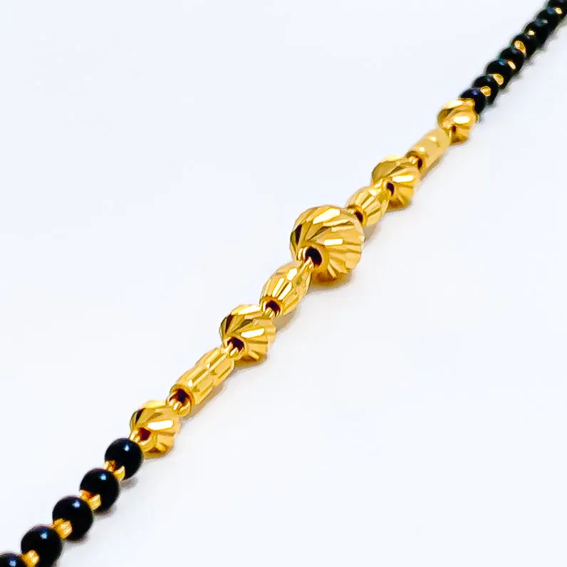 Exquisite Vibrant 22k Gold Black Bead Baby Bracelet