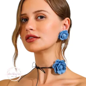 Fabric Flora - Necklace & Earring Set