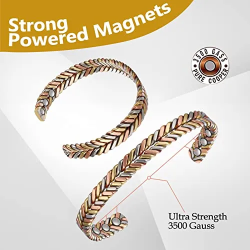 Fashionable Braided Copper Bracelet for Women