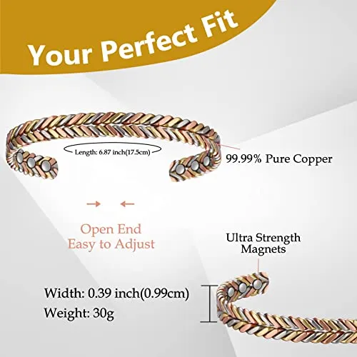 Fashionable Braided Copper Bracelet for Women