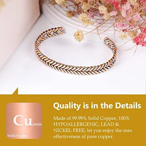 Fashionable Braided Copper Bracelet for Women