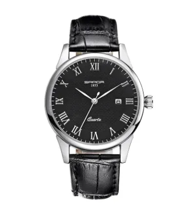 Fashionable Waterproof Couple Watches with Leather Strap