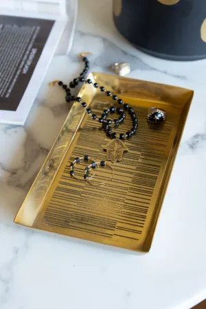 Fine Line Detail Gold Effect Trinket Tray