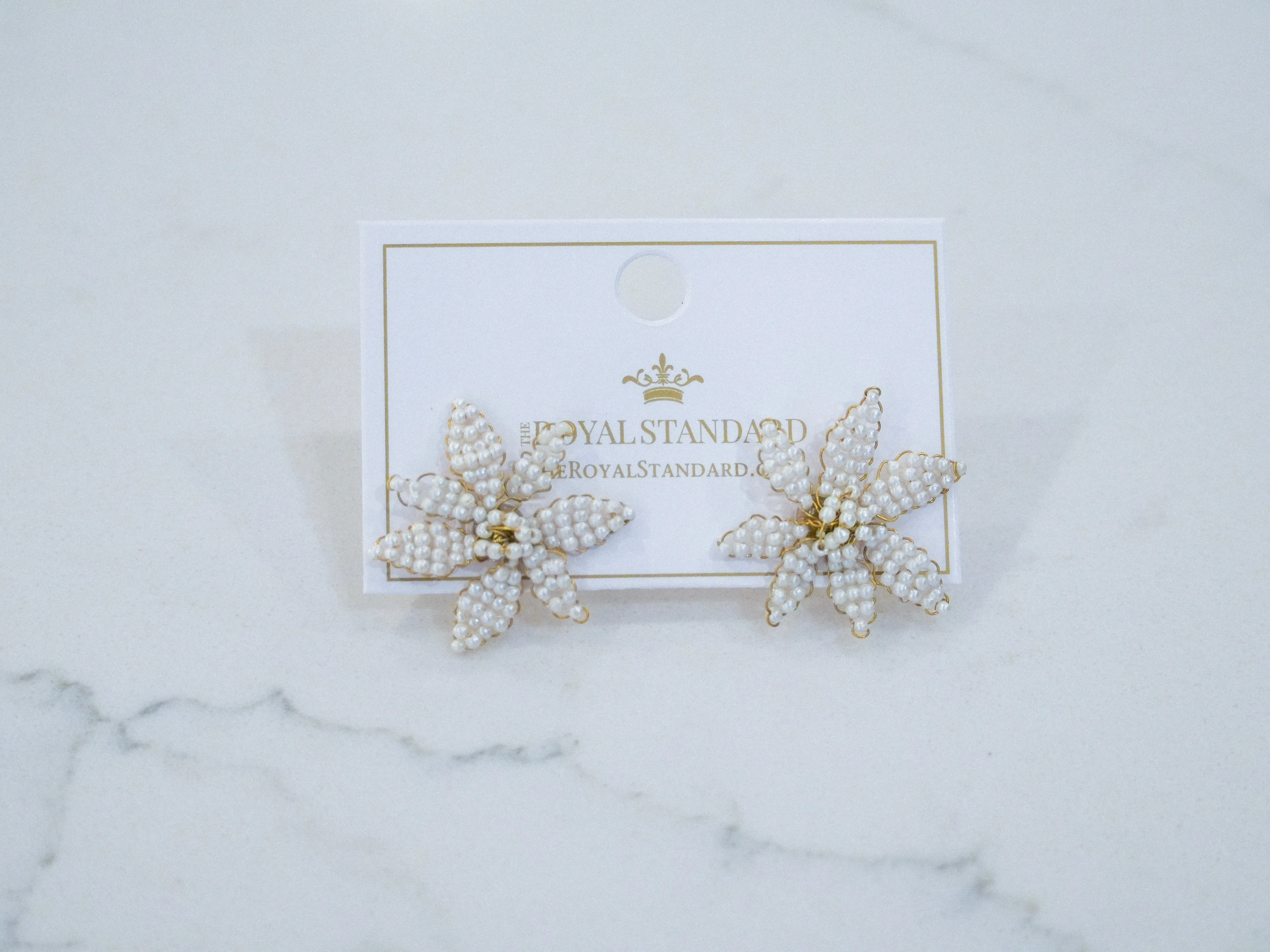 Floral Pearl Stud Earrings