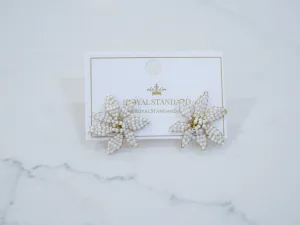 Floral Pearl Stud Earrings