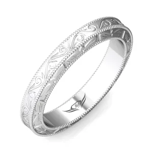 FlyerFit Hand Engraved Wedding Band