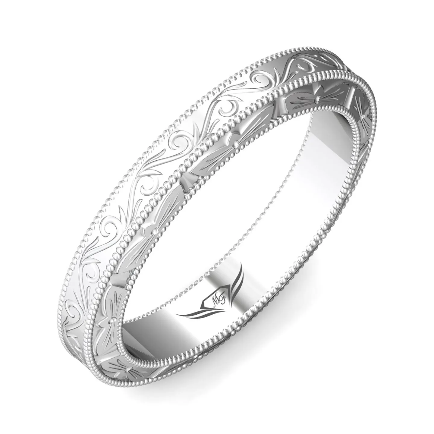 FlyerFit Hand Engraved Wedding Band
