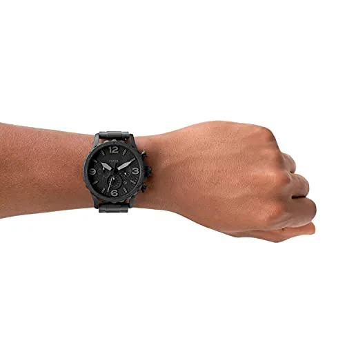 Fossil Men's Nate Quartz Chronograph Watch - Black Stainless