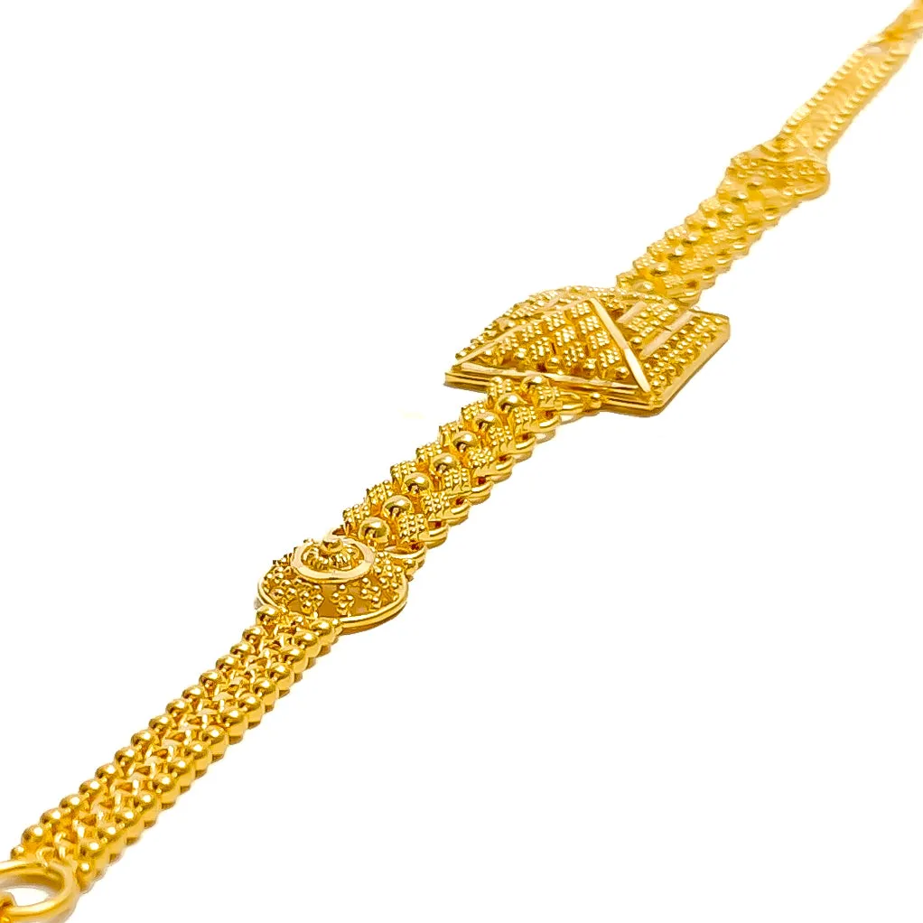 Geometric Elegant 22k Gold Bracelet