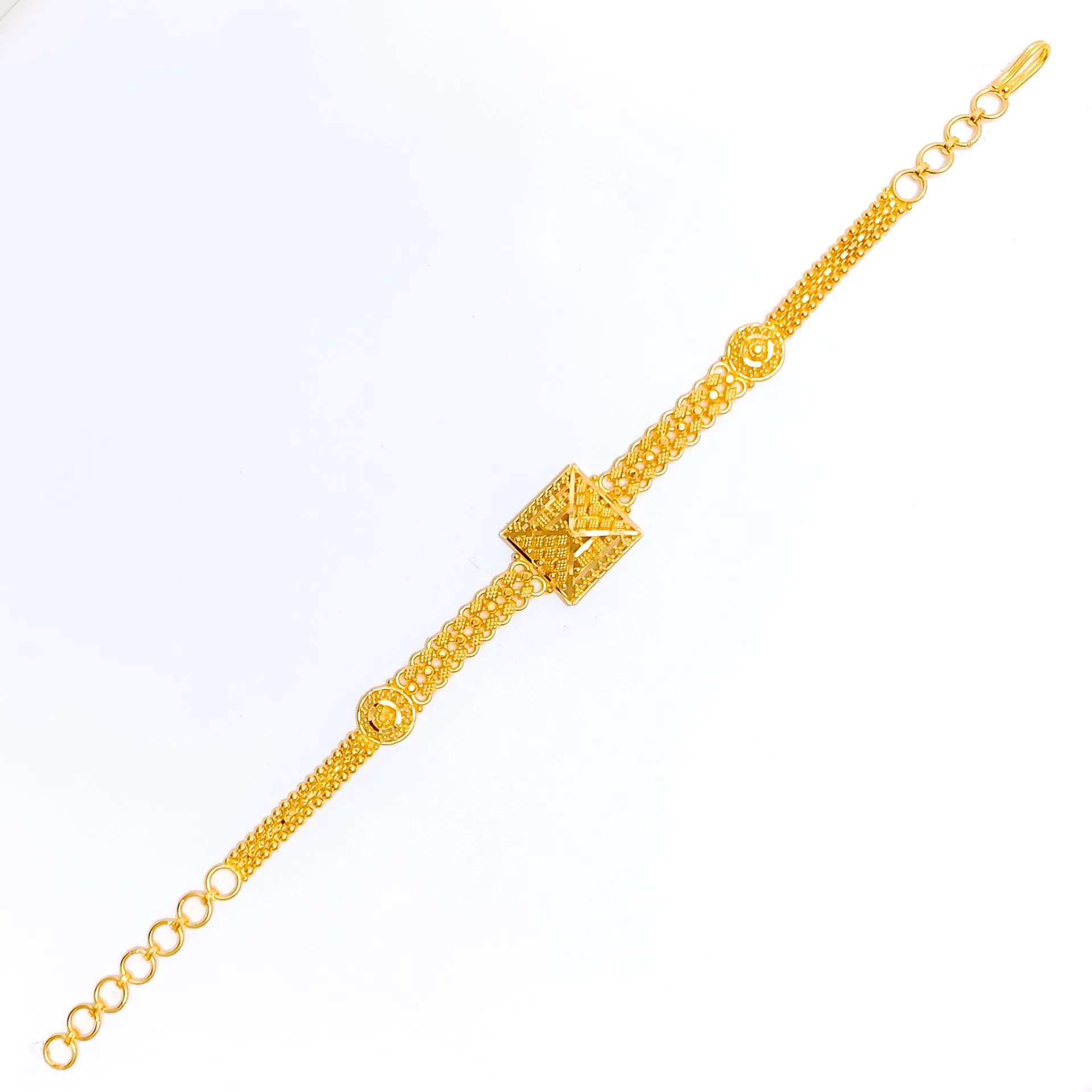 Geometric Elegant 22k Gold Bracelet