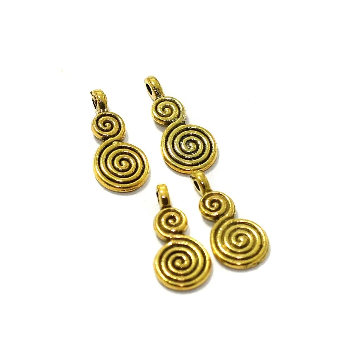 German Silver Charms Golden 17X7mm