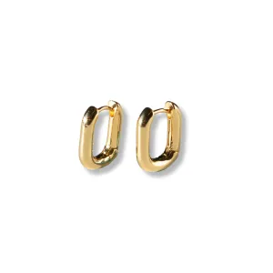 Gilded Oval Huggie Earrings