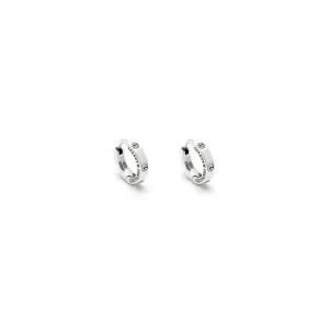Giovanni Raspini Circle Earrings Huggie Viti Silver 925 11952