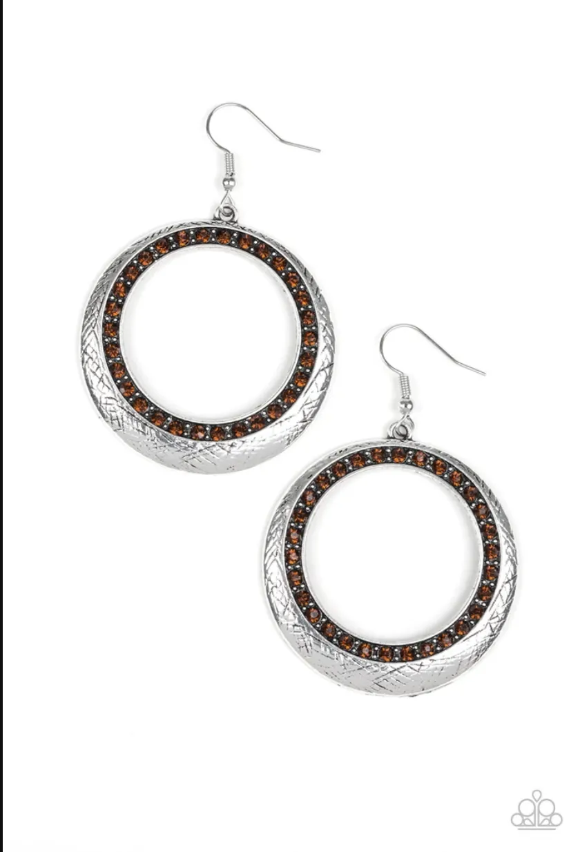 Go-Go Glow Brown Paparazzi Earrings