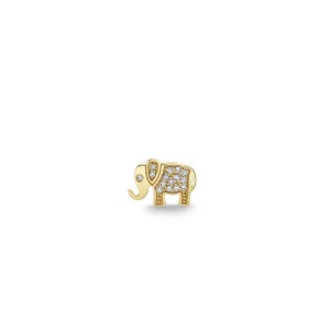 Gold & Diamond Elephant Stud