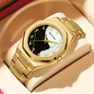 Gold Arabic Numerals Shell - Large Dial Quartz Watch