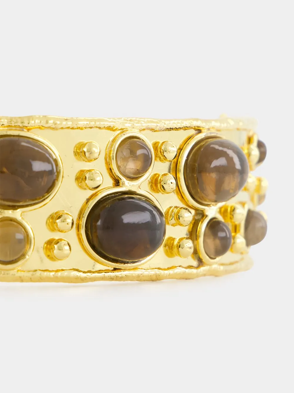 Gold Byzance Choker with Smoked Quartz