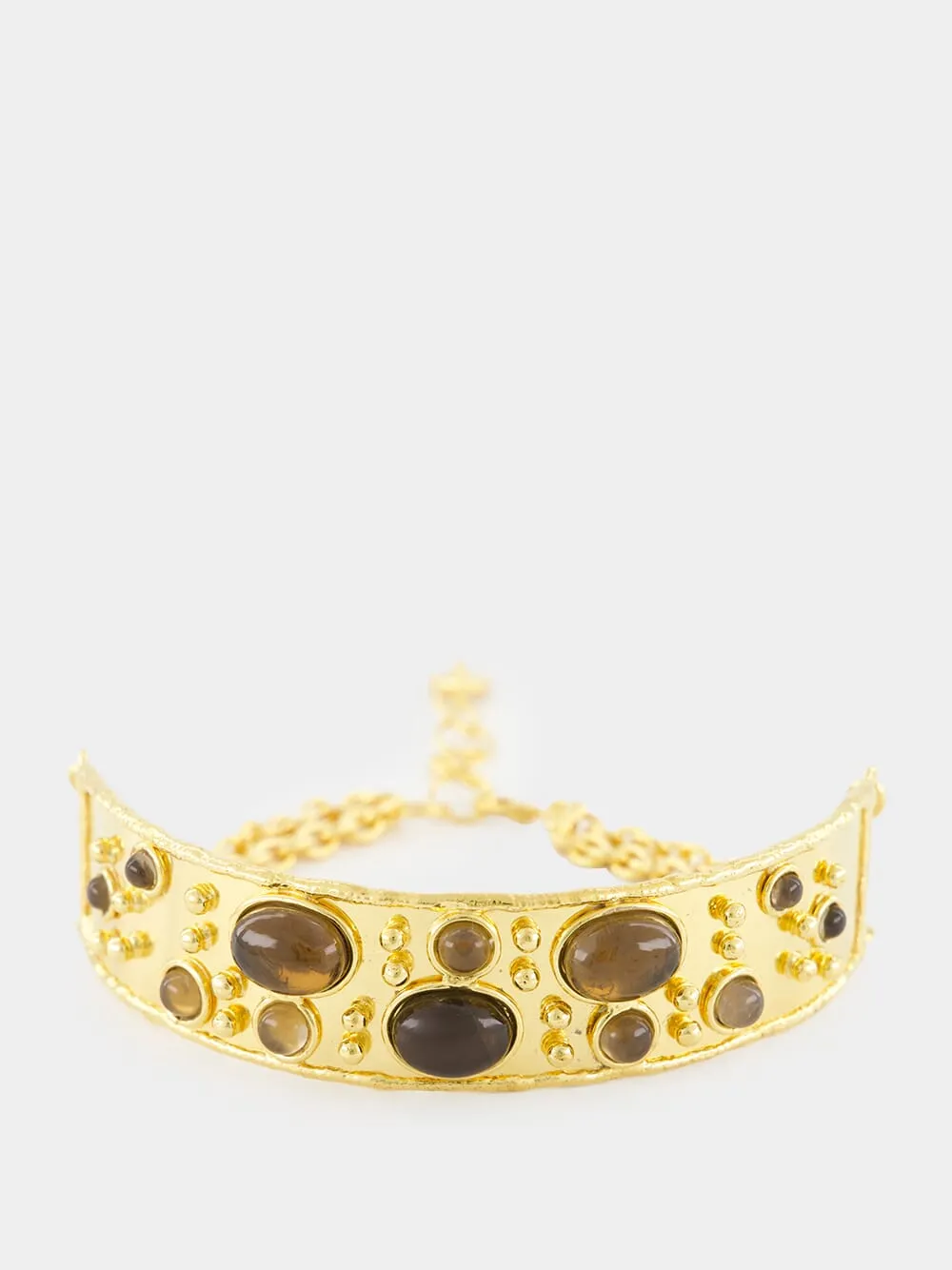 Gold Byzance Choker with Smoked Quartz