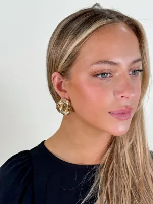 Gold Chunky Knotted Earrings