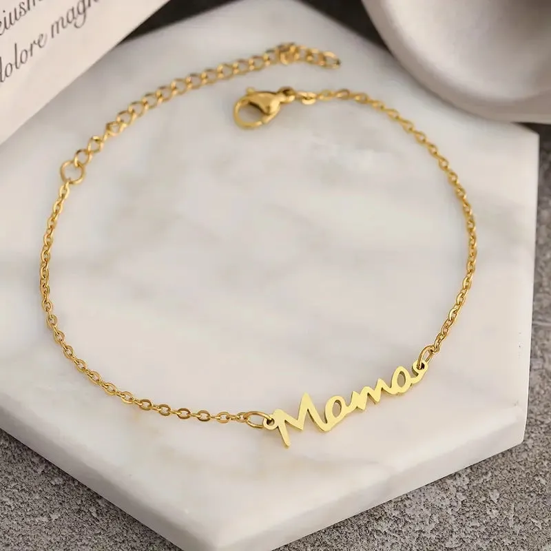 Gold “Mama” Stainless Steel Bracelet – Mother’s Day Gift