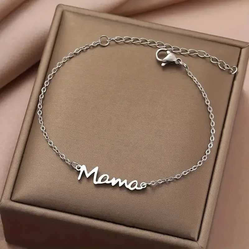 Gold “Mama” Stainless Steel Bracelet – Mother’s Day Gift