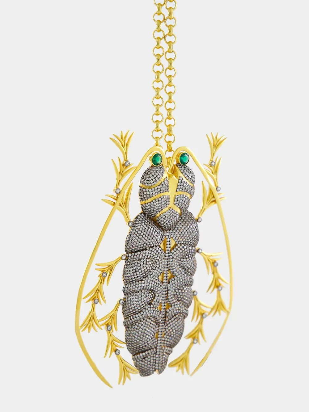 Gold-Plated Oversized Beetle Necklace
