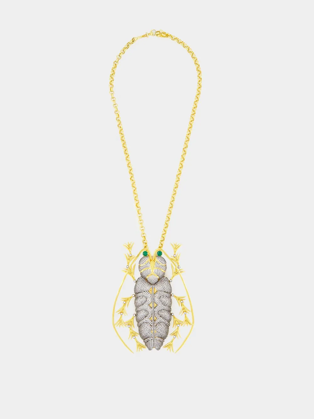 Gold-Plated Oversized Beetle Necklace