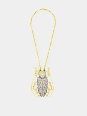Gold-Plated Oversized Beetle Necklace