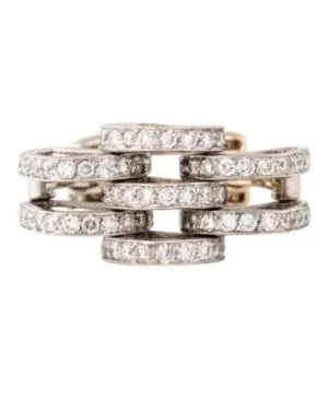 Gorgeous Designer 18K Diamond Link Mesh Band Ring