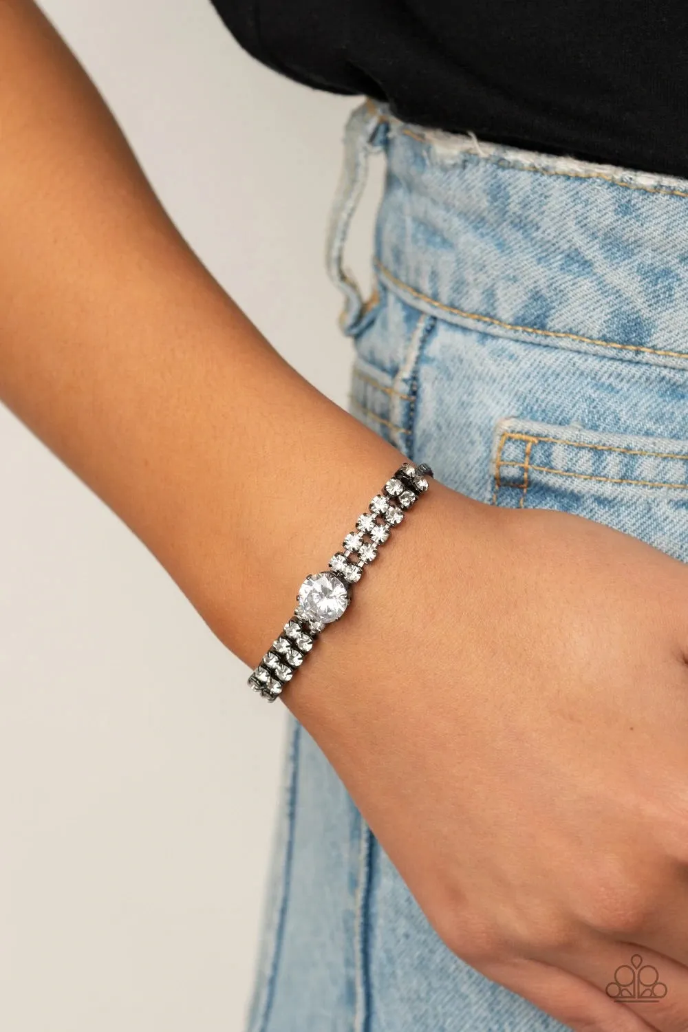 Gorgeously Glitzy Black (Gunmetal) Bracelet