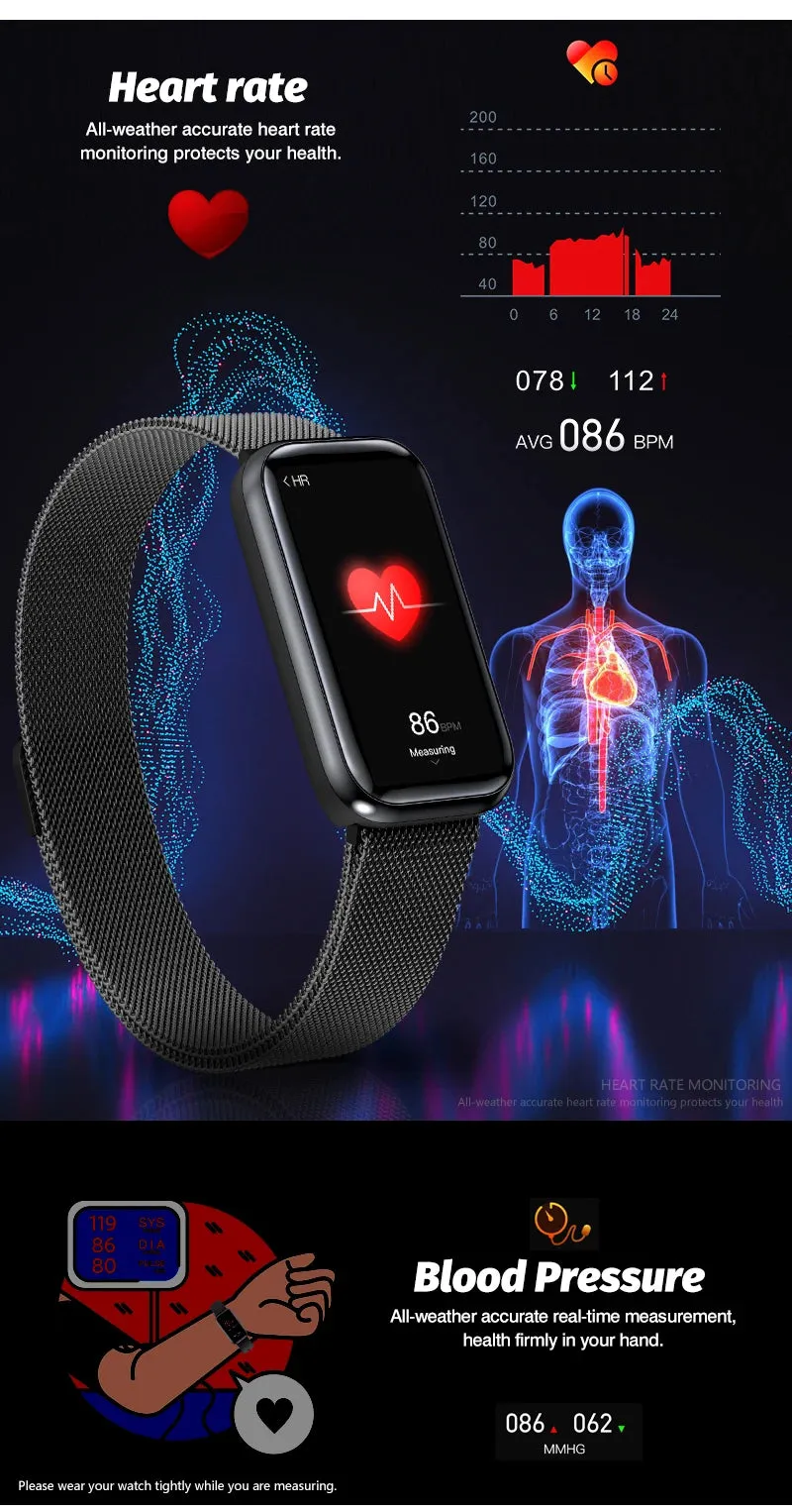 H98 1.47" LCD Smart Fitness Silicone Band