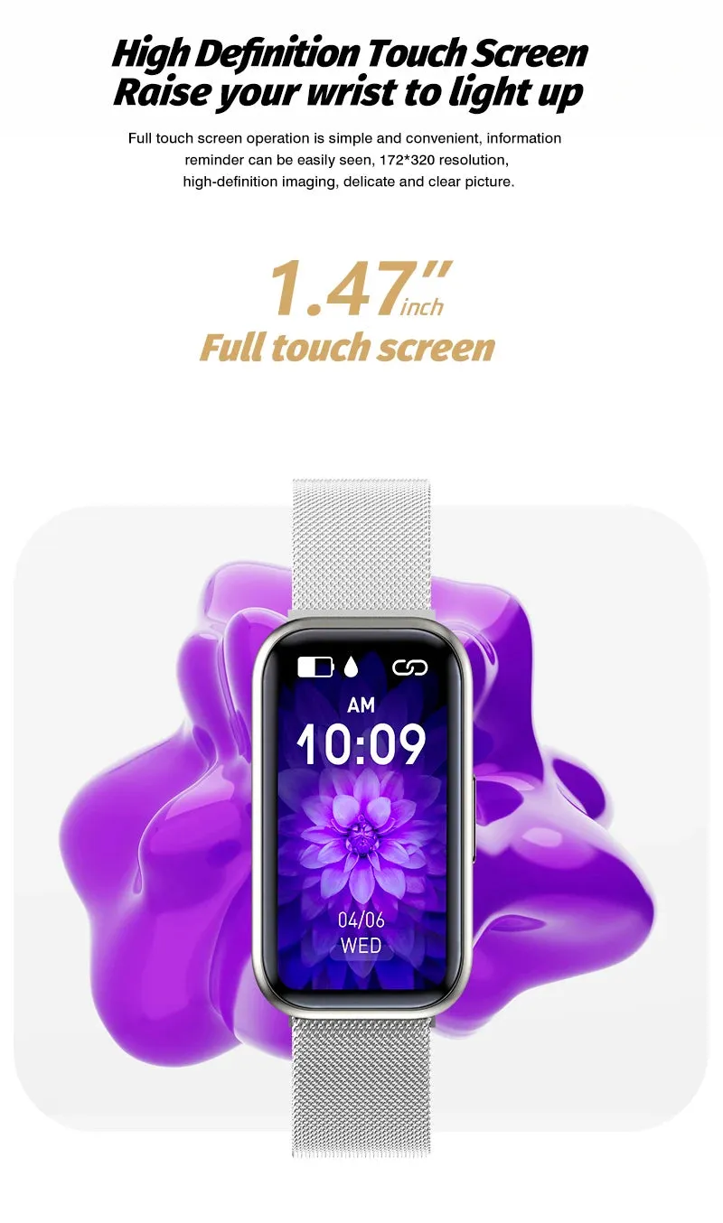 H98 1.47" LCD Smart Fitness Silicone Band